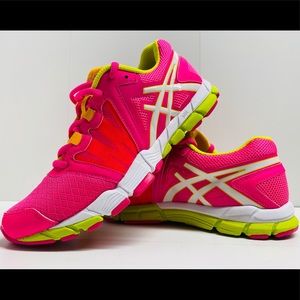 Asics S383N Womens 6.5 Running Shoe Pink Green
